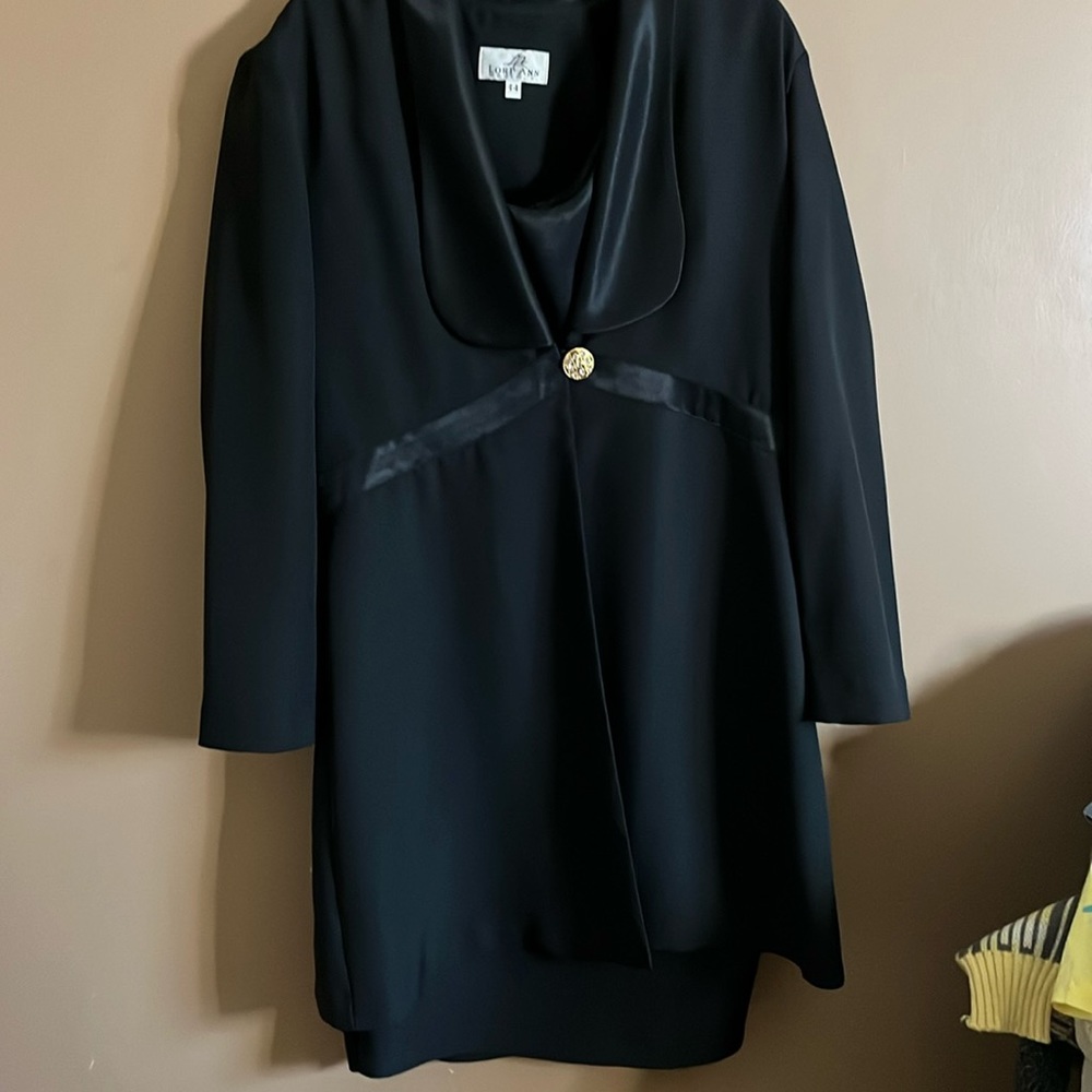 😄Black Dress And Jacket Plus Size